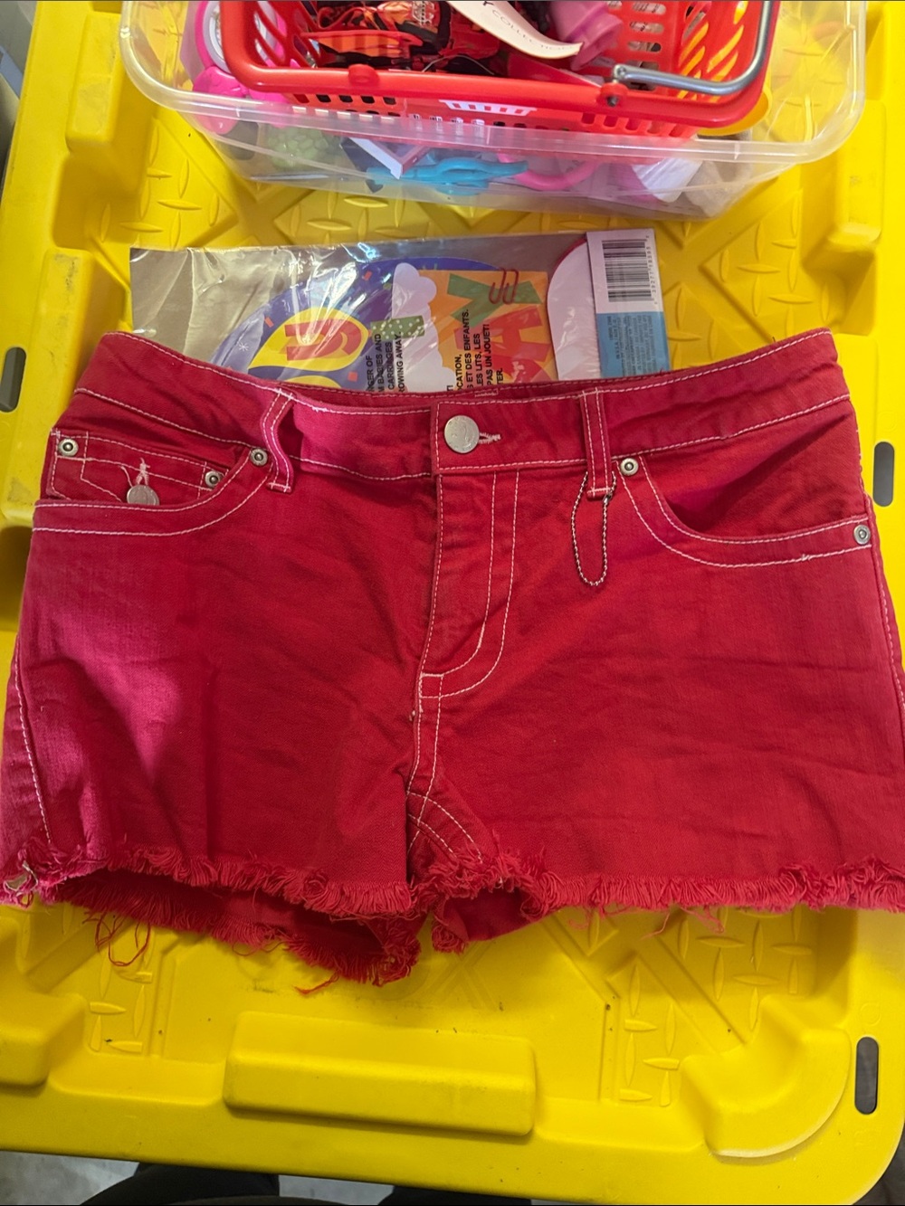 Denim Cutoff Shorts with Frayed Hem